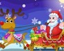 Happy Santa Claus And Reindeer