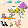 play Animals And Snow Coloring