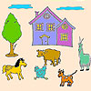 play Animals On The Big Farm Coloring