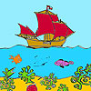 play Ship On The Sea Coloring