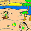 play The Two Friends At The Beach Coloring