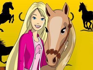 Barbie And Pony Coloring
