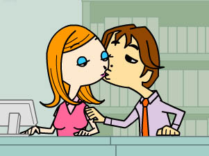 game kissing during work game kissing during work