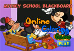 play Mickey School Blackboard Online Coloring