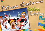 play Friends Christmas Online Coloring Page