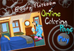 play Goofy Bedroom Online Coloring Page