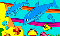 Rosy Coloring: Dolphins In The Sea