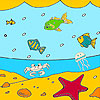 Big Ocean And Fishes Coloring