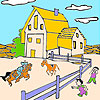Big Farm And Horses Coloring
