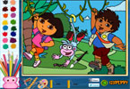 play Dora And Diego Online Coloring Page