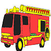 play Red Fire Fighting Car Coloring