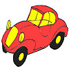play First Red Car Coloring