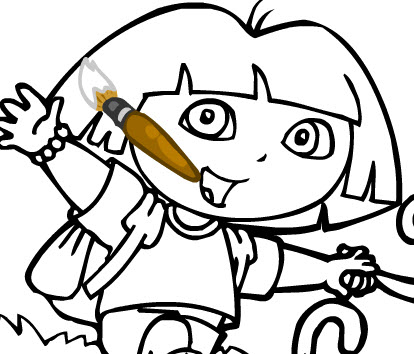 Dora Coloring on Dora Coloring Page   Drawing Kids   Gamesperk Games   Gamekb