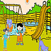 play Two Friends In The Park Coloring