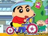 Crayon Shin Chan Rides Bike