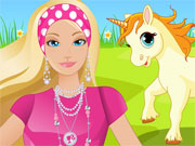 play Caring Barbie Unicorn