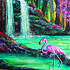 play Flamingo In Waterfall Slide Puzzle