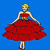 play Beautiful Red Dressed Girl Coloring