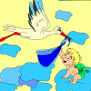 play Kid'S Coloring: Stork And Baby