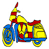 play Blue Long Motorcyle Coloring