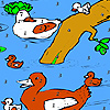 play Duck Family In The River Coloring
