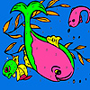 play Pink Dolphins In The Sea Coloring