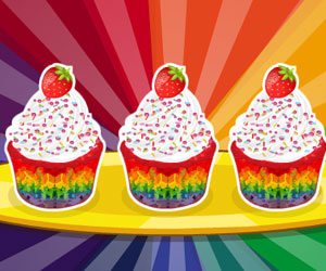 play Rainbow Cupcakes