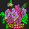 play Flowers In A Basket Coloring