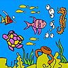 play Sea Turtle And Fishes Coloring