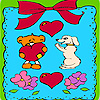 play Valentines Day Animals In Frame Coloring