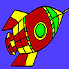 play Flying Space Rocket Coloring
