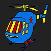 play Blue Hot Helicopter Colouring