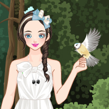 Girl And Birds