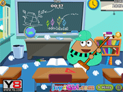 play Pou Classroom Clean