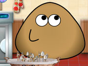 play Pou Washing Dishes