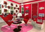 play Candy Rooms Escape 15:Crimson Red Modern