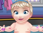 Cute Little Elsa Bathing