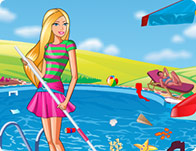 play Barbie Swimming Pool Cleaning