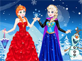 Elsa With Anna Dress Up