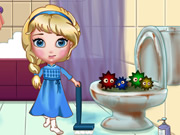 play Elsa Clean Bathroom