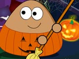 play Pou Halloween Cleanup