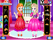 play Baby Elsa With Anna Dress Up