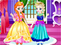 play Baby Elsa With Anna Dress Up