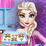 play Elsa Cooking Gingerbread