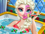 play Elsa Christmas Spa Bath