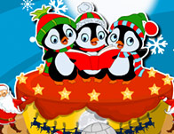 play Penguin Christmas Cake Decor