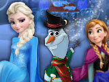 play Elsa And Anna Building Olaf