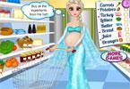 play Pregnant Elsa Food Shopping