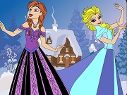 play Elsa And Anna Coloring