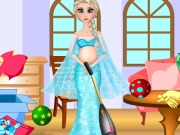 play Pregnant Elsa Room Cleaning